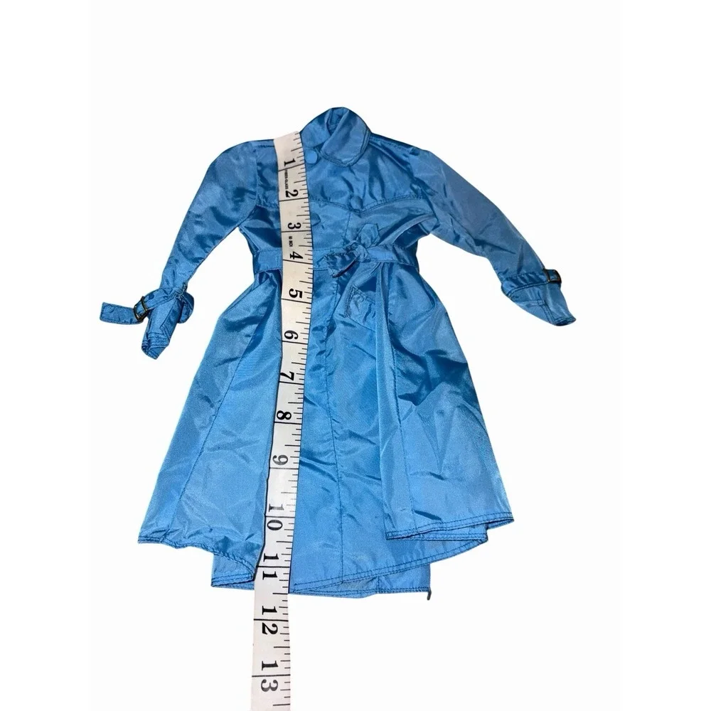 Vtg Light Blue Handmade Doll Rain Jacket  With Tie for 18